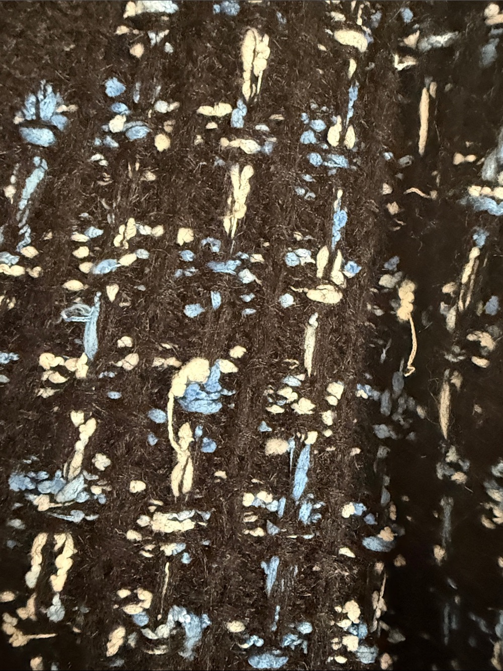 Anthropologie Black Tweed Cardigan with Blue and White Accents - Picture 5 of 9